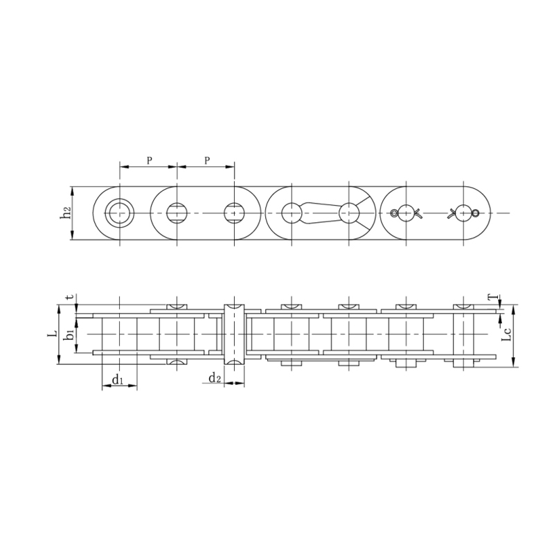 Rullekjeder med rett sideplate (A-serien)