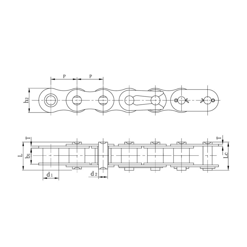 Heavy duty serie type rullekjeder