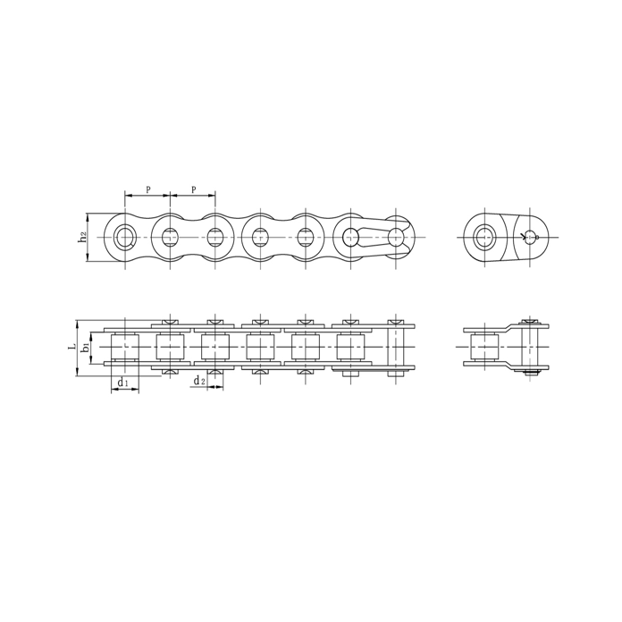 Presisjonsrullekjeder i rustfritt stål med kort stigning
