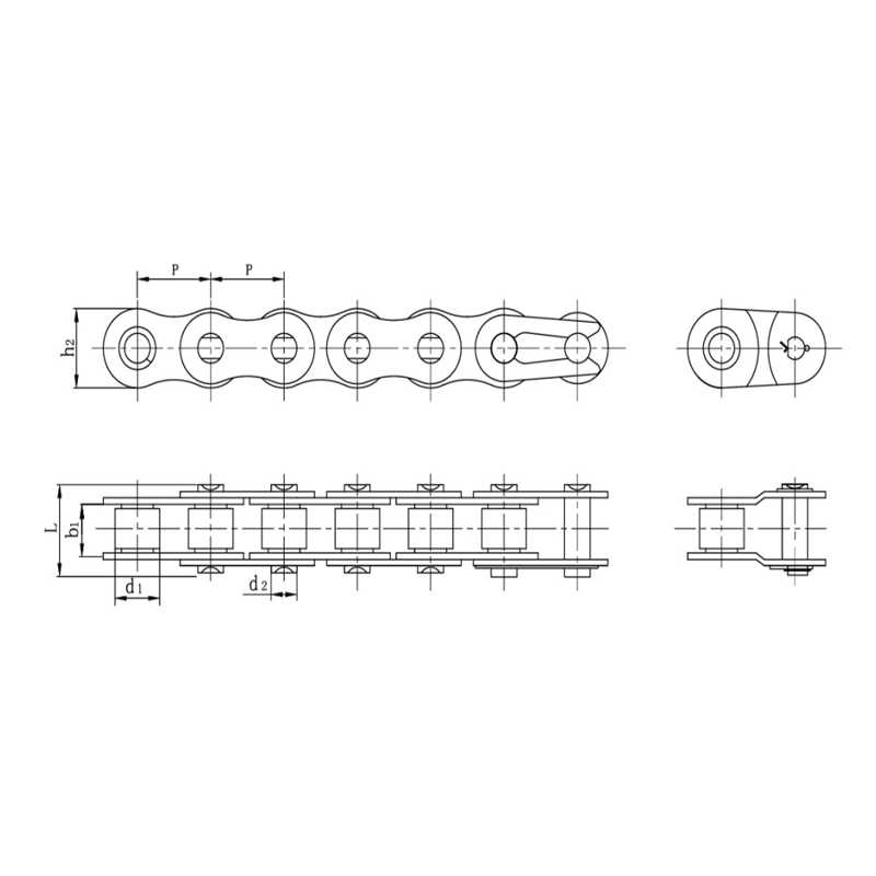 Presisjonsrullekjeder i rustfritt stål med kort stigning