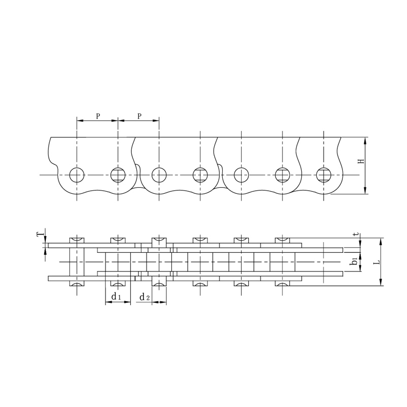Fine utførelse aldringsbestandige anti-sidebuekjeder for automatiske dører og vinduer