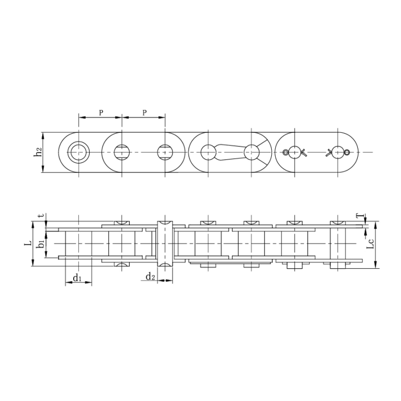 Rullekjeder med rett sideplate (B-serien)