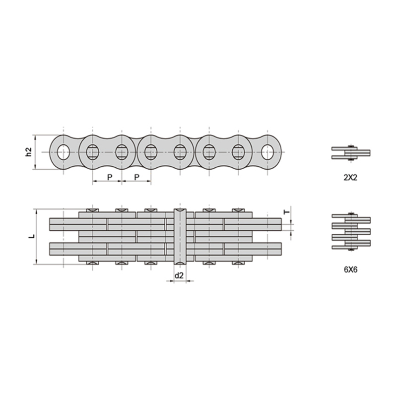 (LL-serien) Bladkjeder med lavt vedlikehold og høy stabilitet